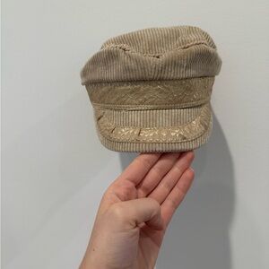 Free People Black Corduroy Cap
